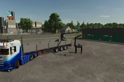 Stenen Anhänger mit Kran für Farming Simulator 25