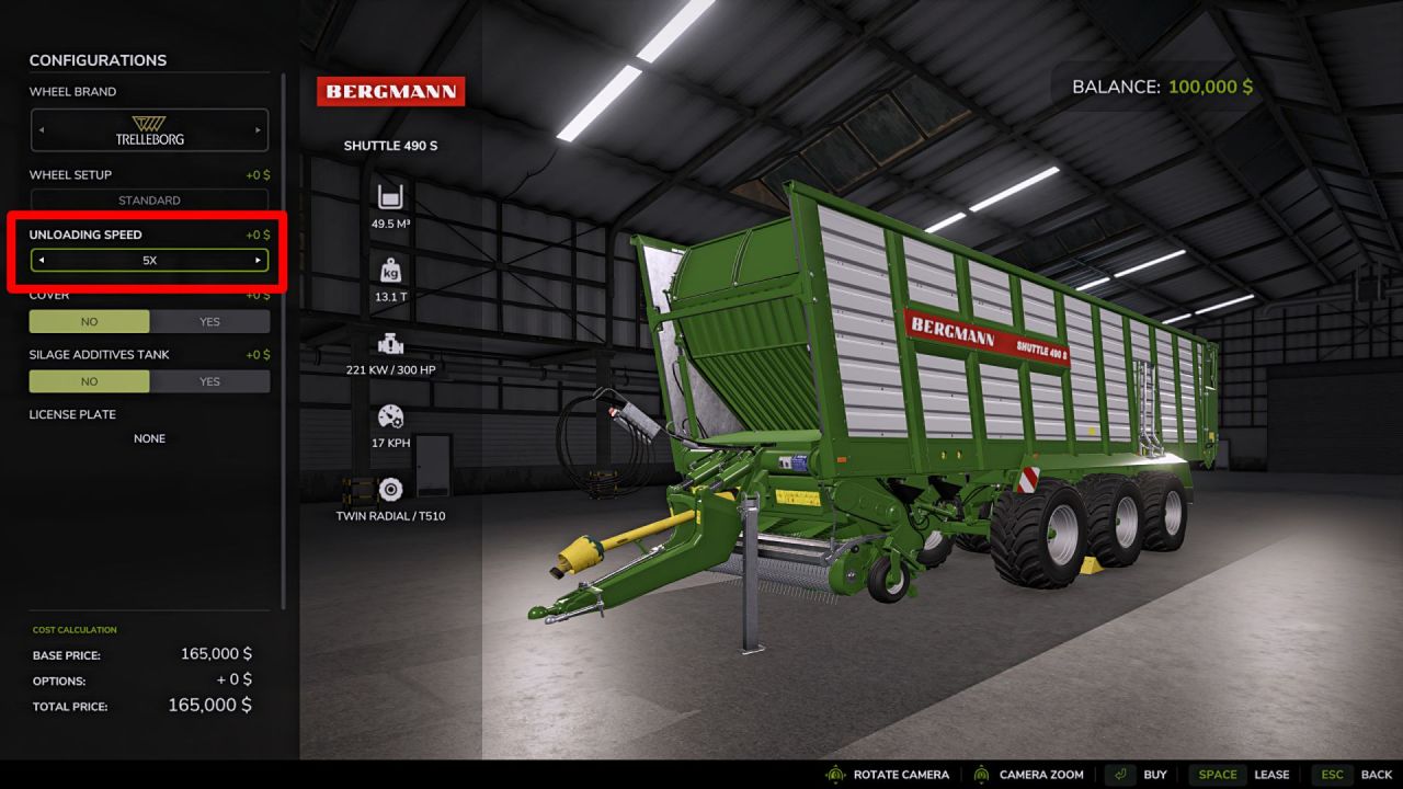 Модуль регулювання швидкості розвантаження для Farming Simulator 25