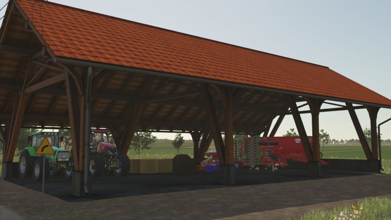 Wielki Magazyn Big Storage Shed do Przechowywania Sprzętu w Farming Simulator 25