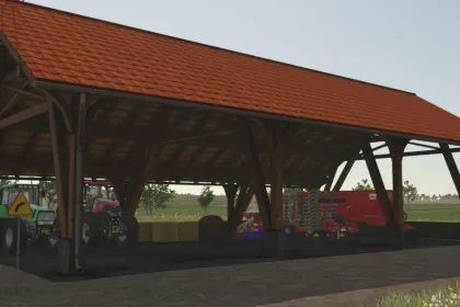 Великий Ангар Big Storage Shed для Зберігання Техніки у Farming Simulator 25 — 1
