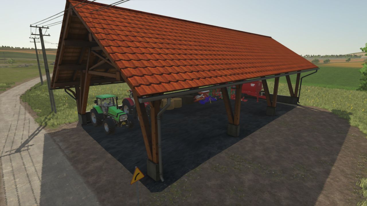 Великий Ангар Big Storage Shed для Зберігання Техніки у Farming Simulator 25