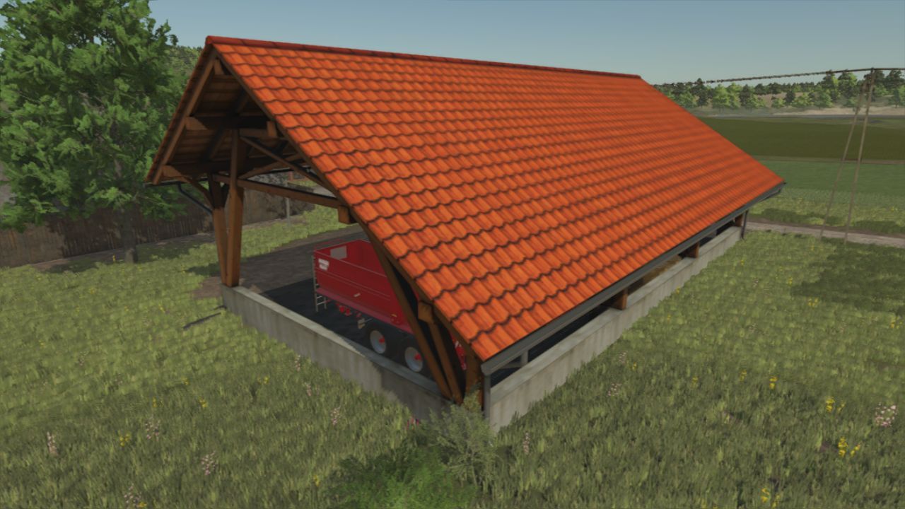Великий Ангар Big Storage Shed для Зберігання Техніки у Farming Simulator 25