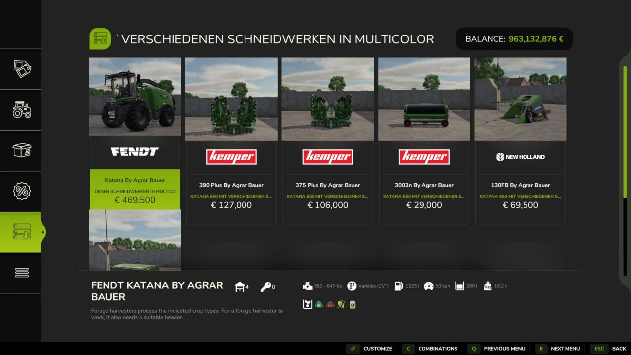 Fendt Katana Pack for Farming Simulator 25