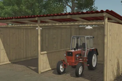 Originaler Zwei-Bay-Shed für Maschinen in Farming Simulator 25