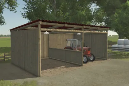 Originaler Zwei-Bay-Shed für Maschinen in Farming Simulator 25 — 3
