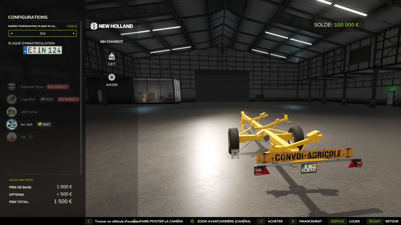 Візок для жатки New Holland для Farming Simulator 25