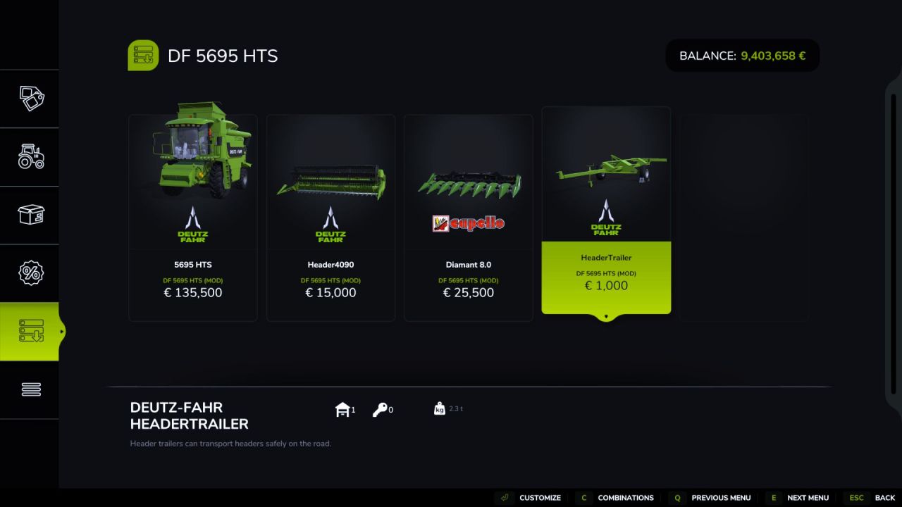 Трактор Deutz Fahr 5695 HTS для Farming Simulator 25