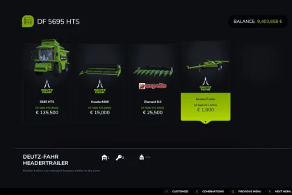 Трактор Deutz Fahr 5695 HTS для Farming Simulator 25 — 3