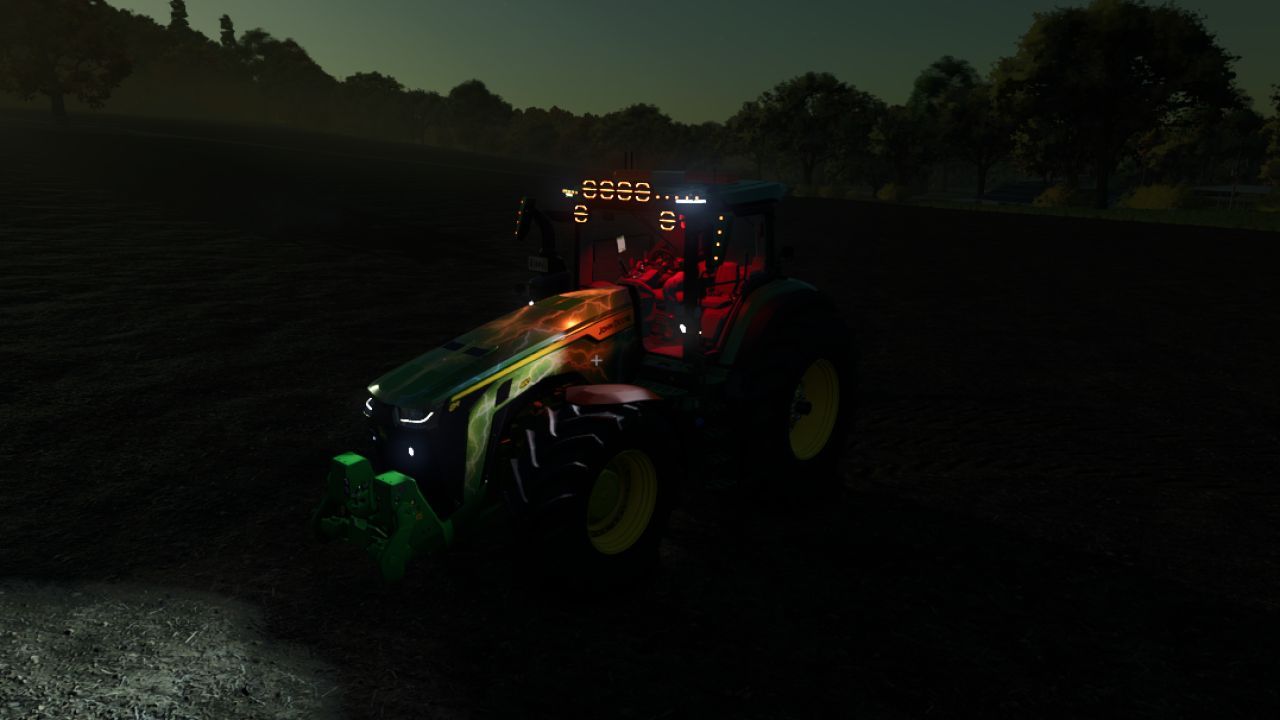 Traktor John Deere 8R Lightning Edition do Farming Simulator 25