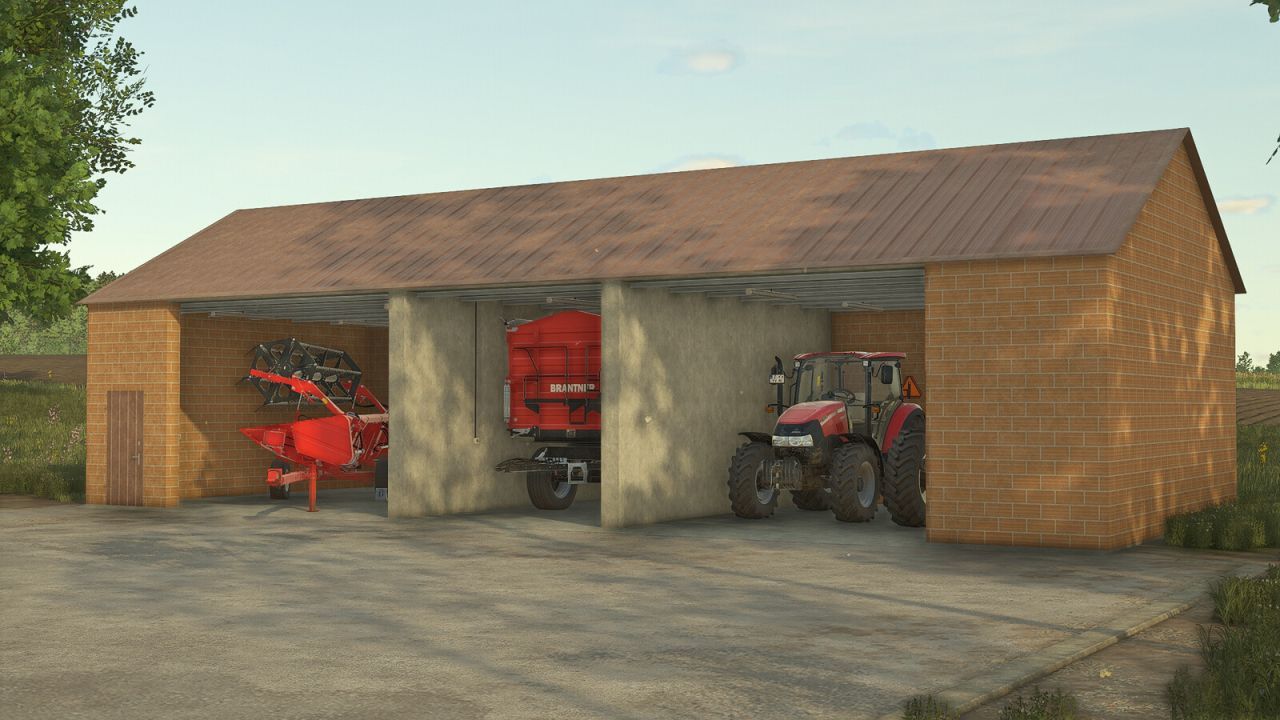 Practical Garage Without Gates for Quick Access to Equipment in FS25