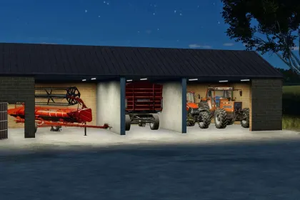 Practical Garage Without Gates for Quick Access to Equipment in FS25 — 2