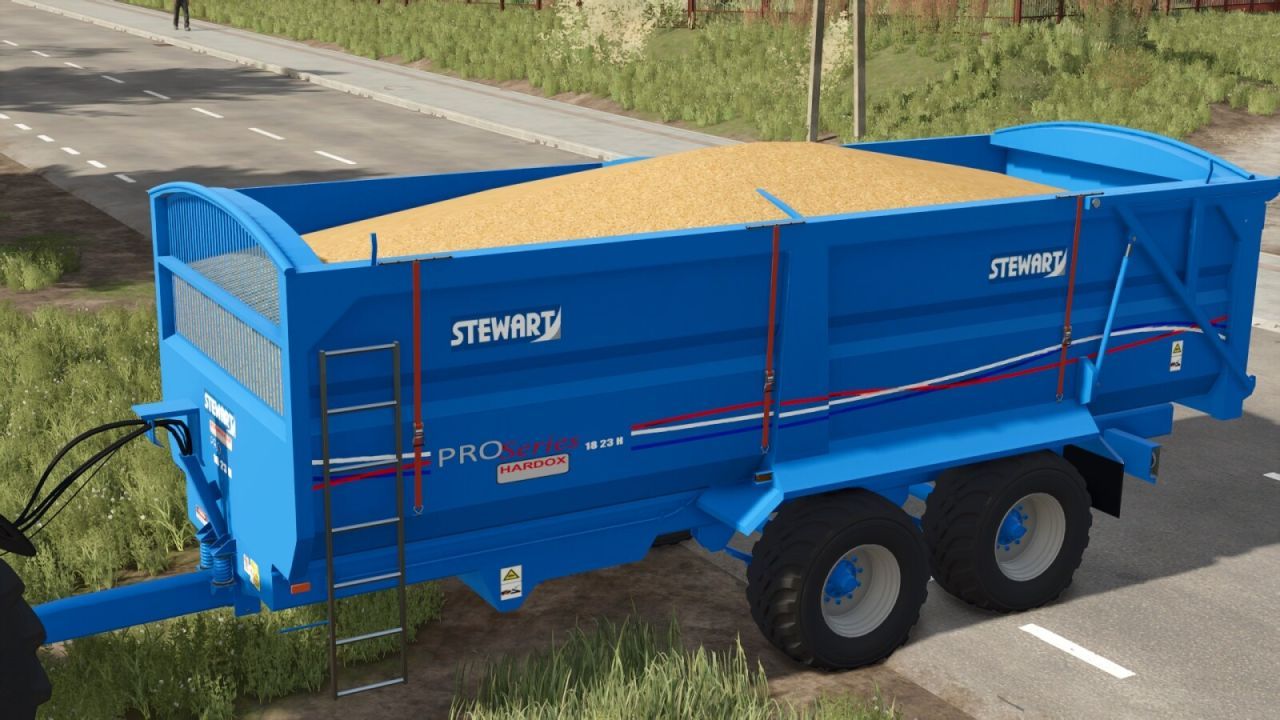 Efficient Trailer Stewart PS18-23H for Safe Transport of Grain and Silage in FS25