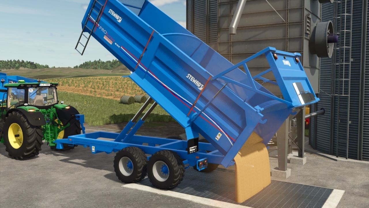 Efektywny Przyczep Stewart PS18-23H do Bezpiecznego Transportu Ziarna i Siana w FS25