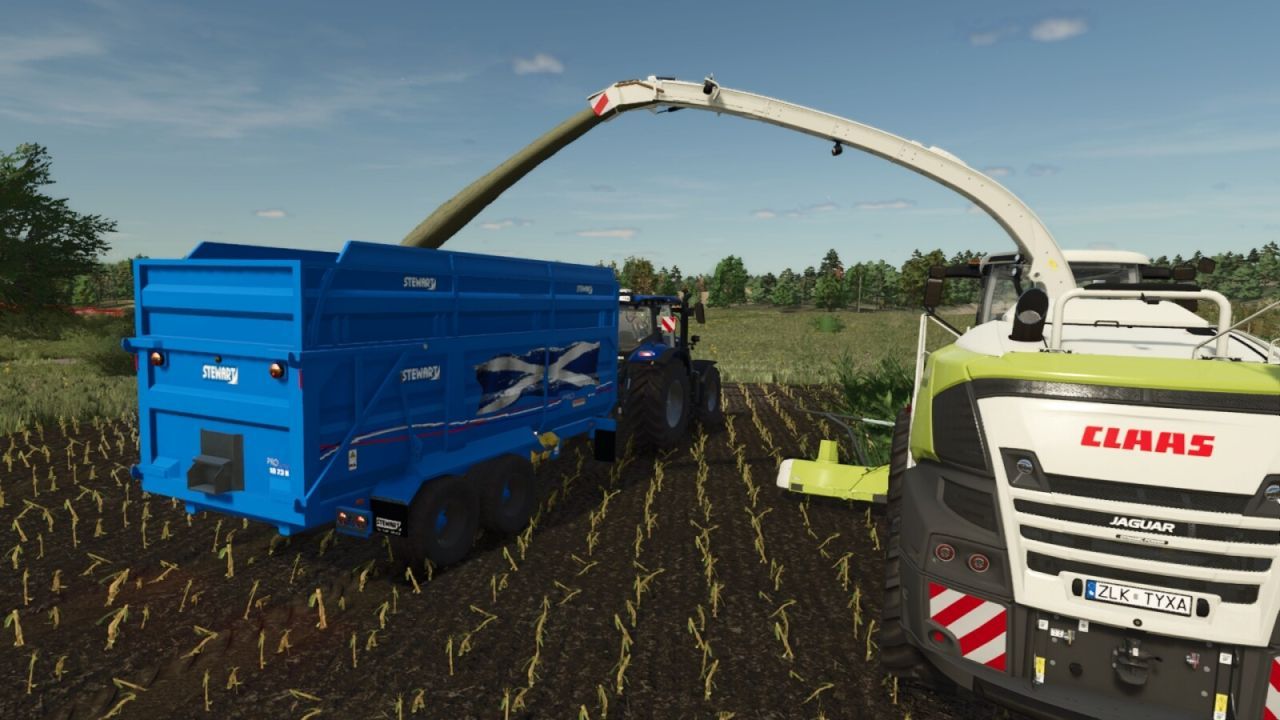 Efektywny Przyczep Stewart PS18-23H do Bezpiecznego Transportu Ziarna i Siana w FS25