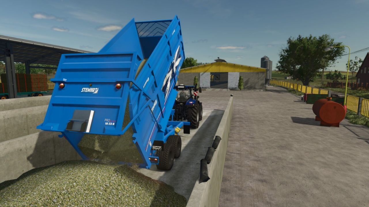 Efektywny Przyczep Stewart PS18-23H do Bezpiecznego Transportu Ziarna i Siana w FS25