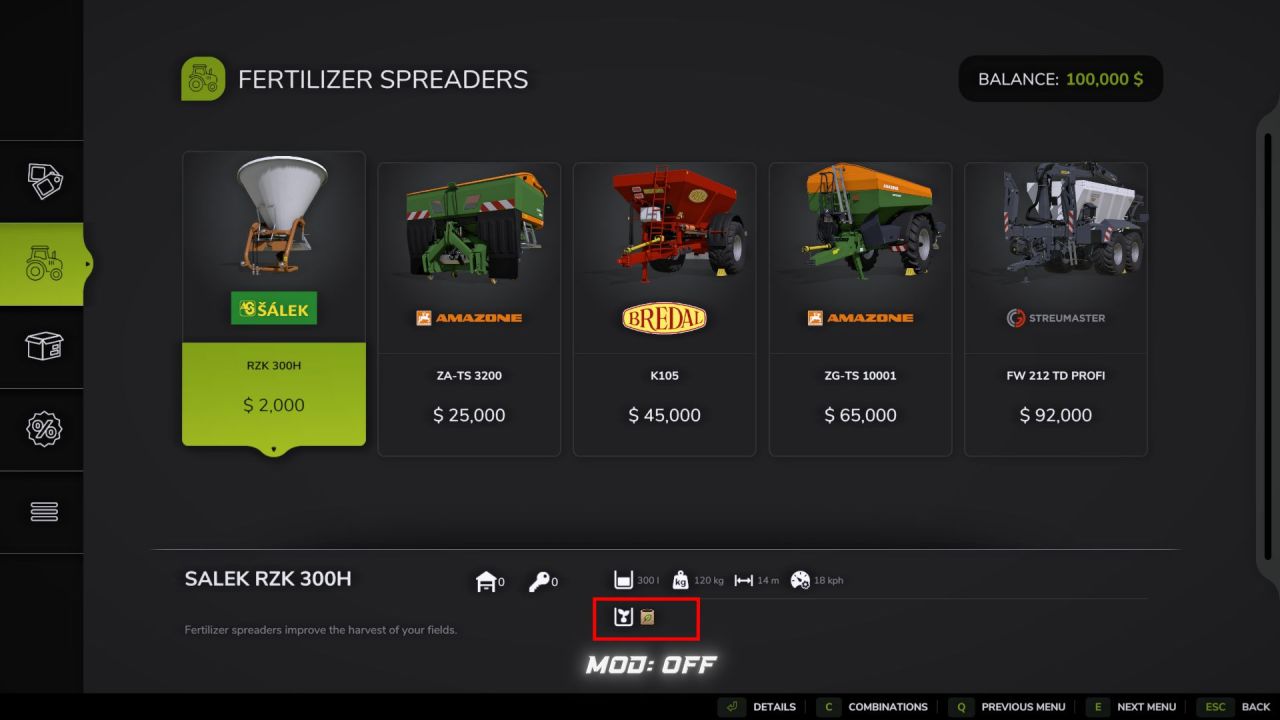 Lime Support for Fertilizer Spreaders for Farming Simulator 25