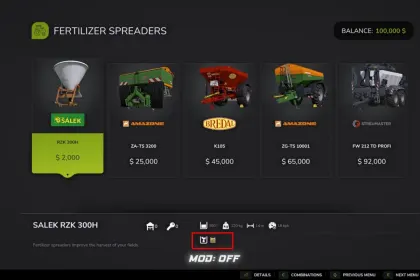 Lime Support for Fertilizer Spreaders for Farming Simulator 25 — 2