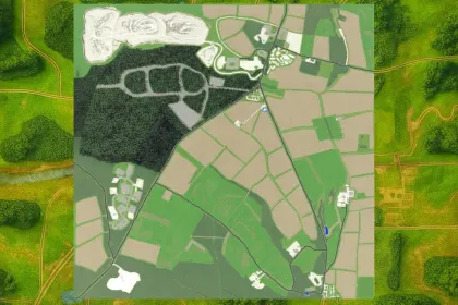 Legendäre Karte Chipping Norton für Farming Simulator 25 — Cotswolds, Karriere und Holzernte — 2