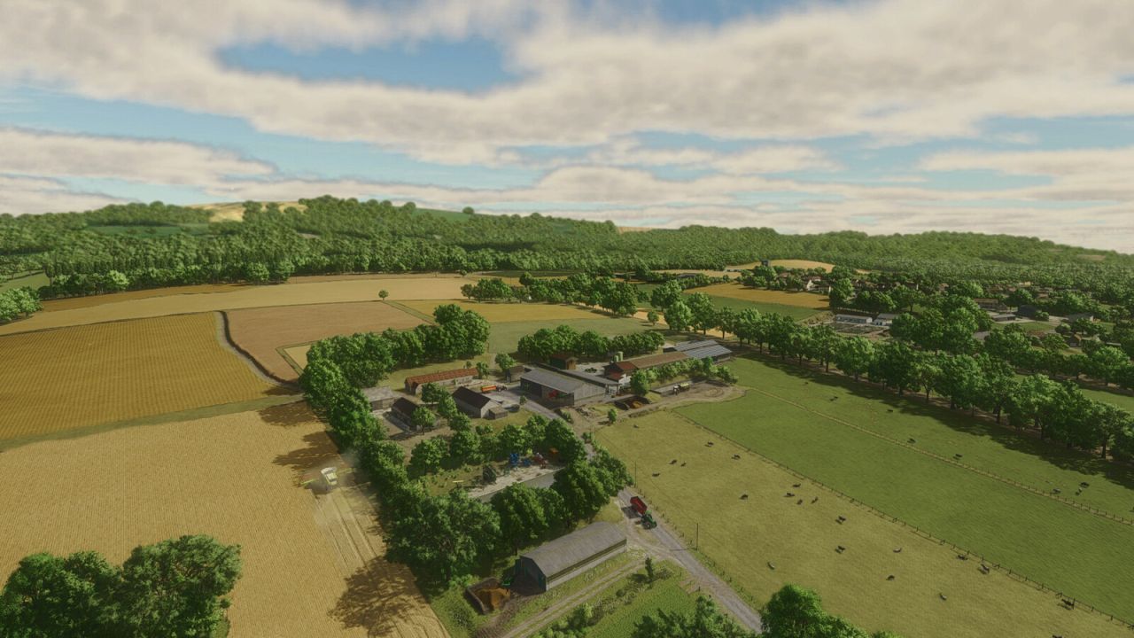 Legendäre Karte Chipping Norton für Farming Simulator 25 — Cotswolds, Karriere und Holzernte