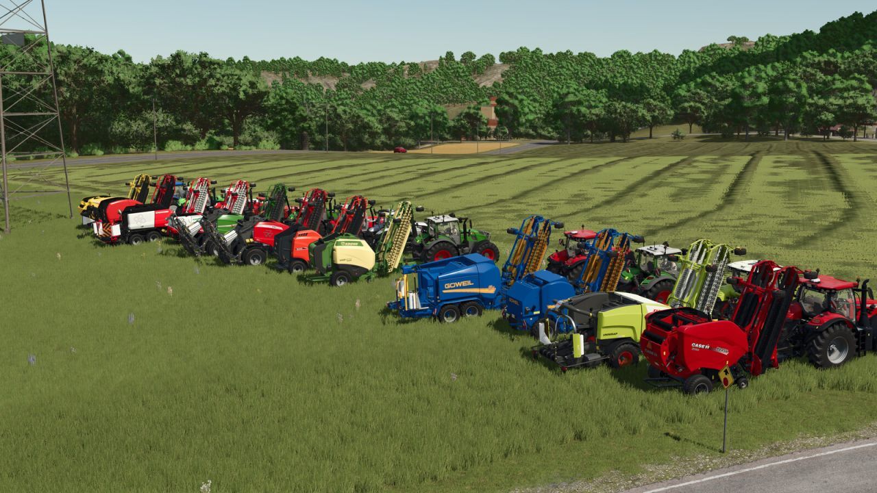 Пакет круглих тюків з граблями для Farming Simulator 25