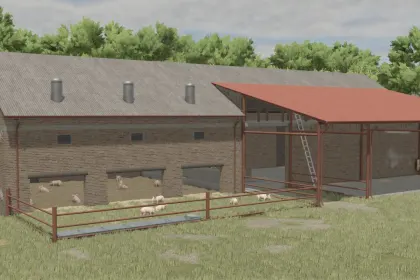 Свинарник середнього розміру для Farming Simulator 25