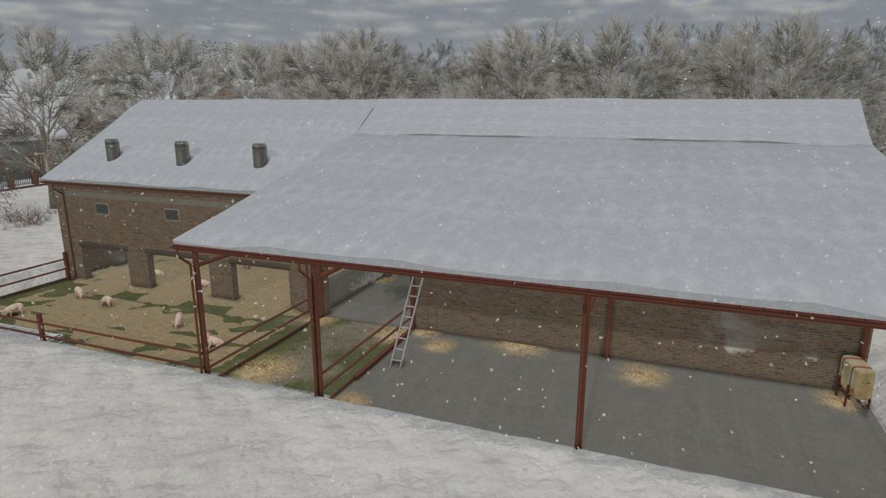 Свинарник середнього розміру для Farming Simulator 25