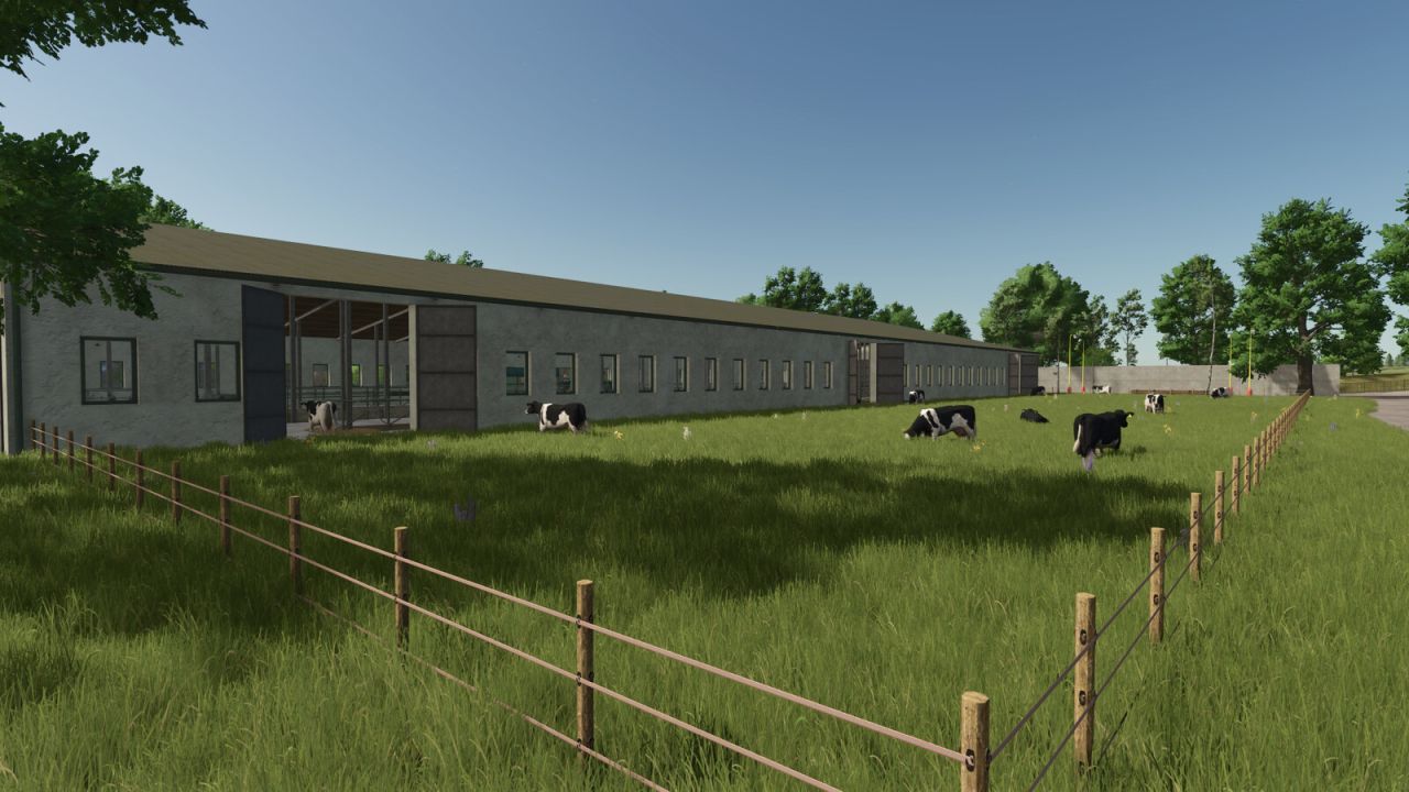 Великий Коровник Cow Barn Big — Місткий Хлів на 344 Корови для FS25