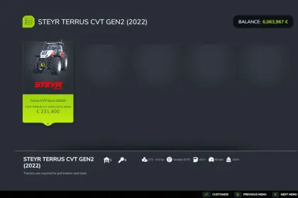 Traktor Steyr Terrus CVT Gen2 do Farming Simulator 25 — 3