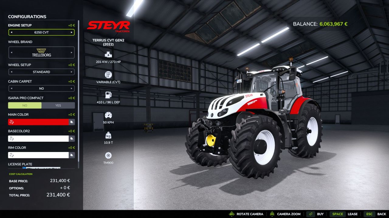 Traktor Steyr Terrus CVT Gen2 do Farming Simulator 25