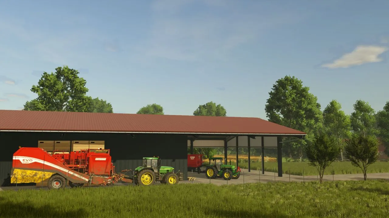 Сучасний Склад-Ангар Crate Storage Shed для Зручного Зберігання Техніки у FS25