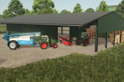 Сучасний Склад-Ангар Crate Storage Shed для Зручного Зберігання Техніки у FS25 — 2