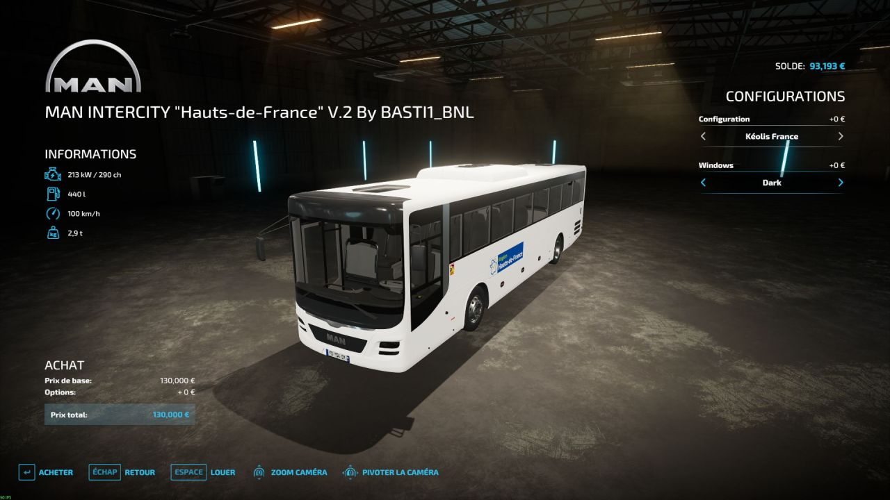 Автобус MAN Intercity - Hauts-de-France для Farming Simulator 22