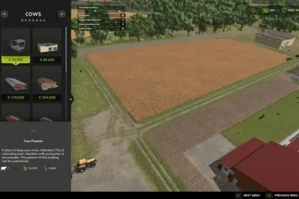 Build Menu: Husbandry Storage Info for Farming Simulator 25