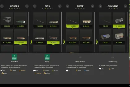 Build Menu: Husbandry Storage Info for Farming Simulator 25 — 4