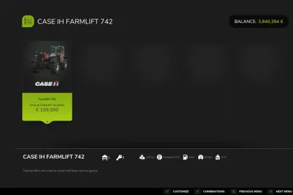 Навантажувач Case IH Farmlift 742 для Farming Simulator 25 — 3