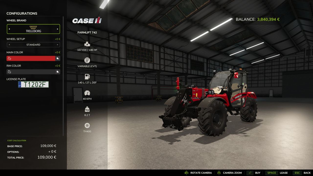 Навантажувач Case IH Farmlift 742 для Farming Simulator 25