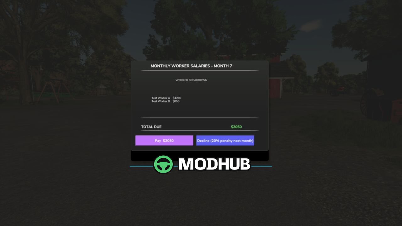 Мод на Реалістичні Витрати Працівників V1.0.9.5 для FS25