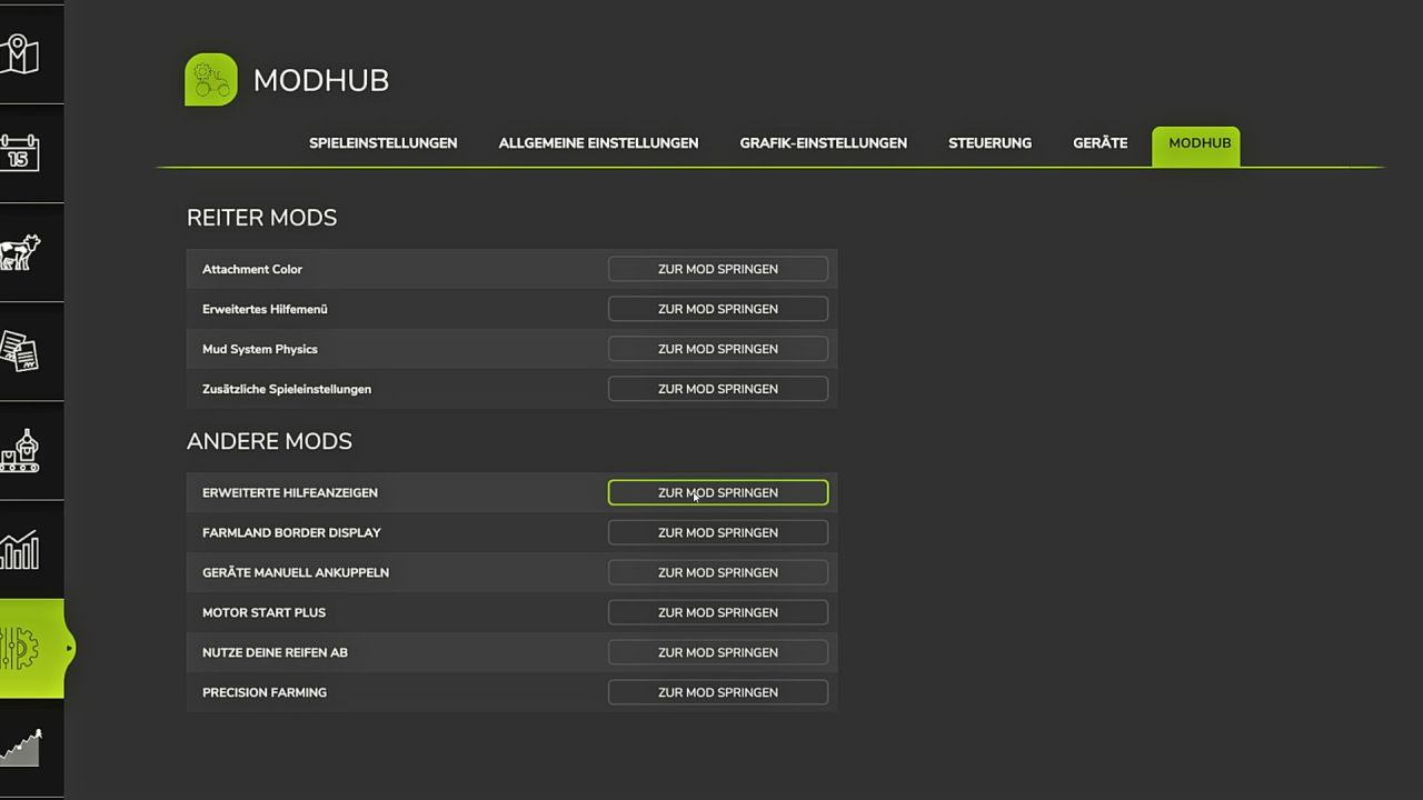 ModSettingsHub for Farming Simulator 25