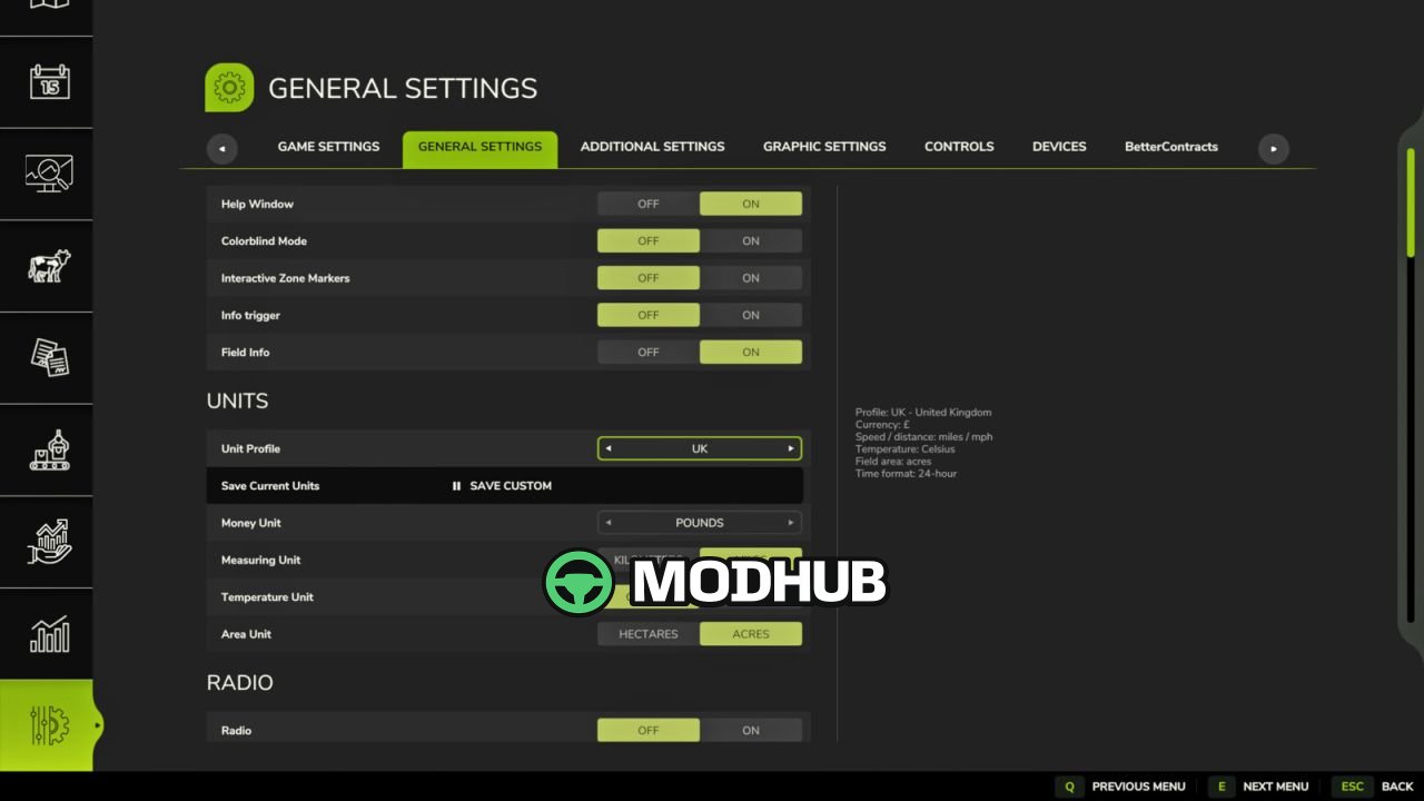 Новий Мод для Збереження Профілів Одиниць V1.2.0.2 для FS25