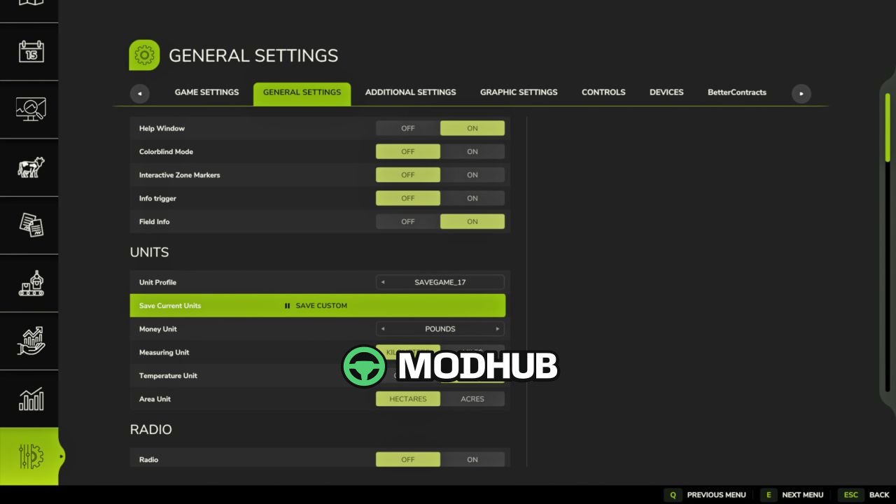 Новий Мод для Збереження Профілів Одиниць V1.2.0.2 для FS25
