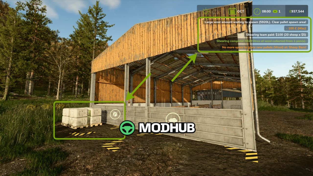 Мод на Легендарну Сезонну Виробництво Вовни V1.0.0.1 для FS25