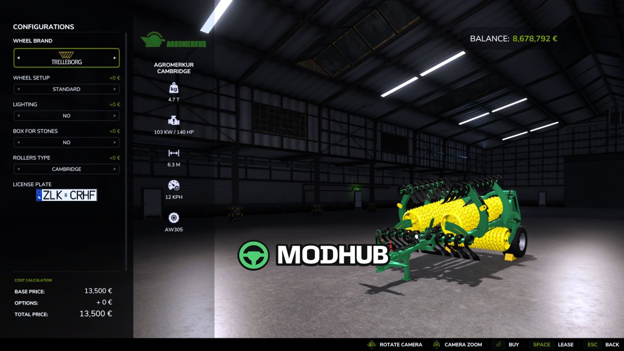Новий Мод на Потужний Сівалку Agromerkur Cambridge 6.3 для FS25