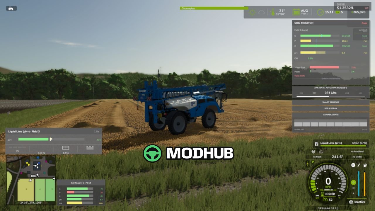 Мод на Легендарний Реалістичний Грунт та Добрива V2.4.1.5 для FS25