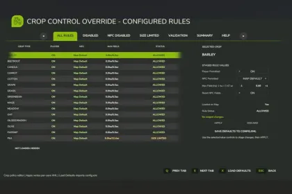Crop Control Override for Farming Simulator 25
