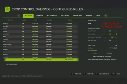 Crop Control Override for Farming Simulator 25 — 2