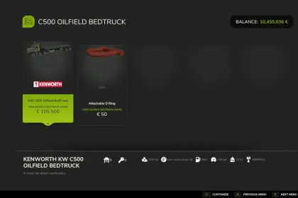 Потужний C500 Oilfield Bedtruck 1100 к.с. для Важких Робіт у Farming Simulator 25 — 3