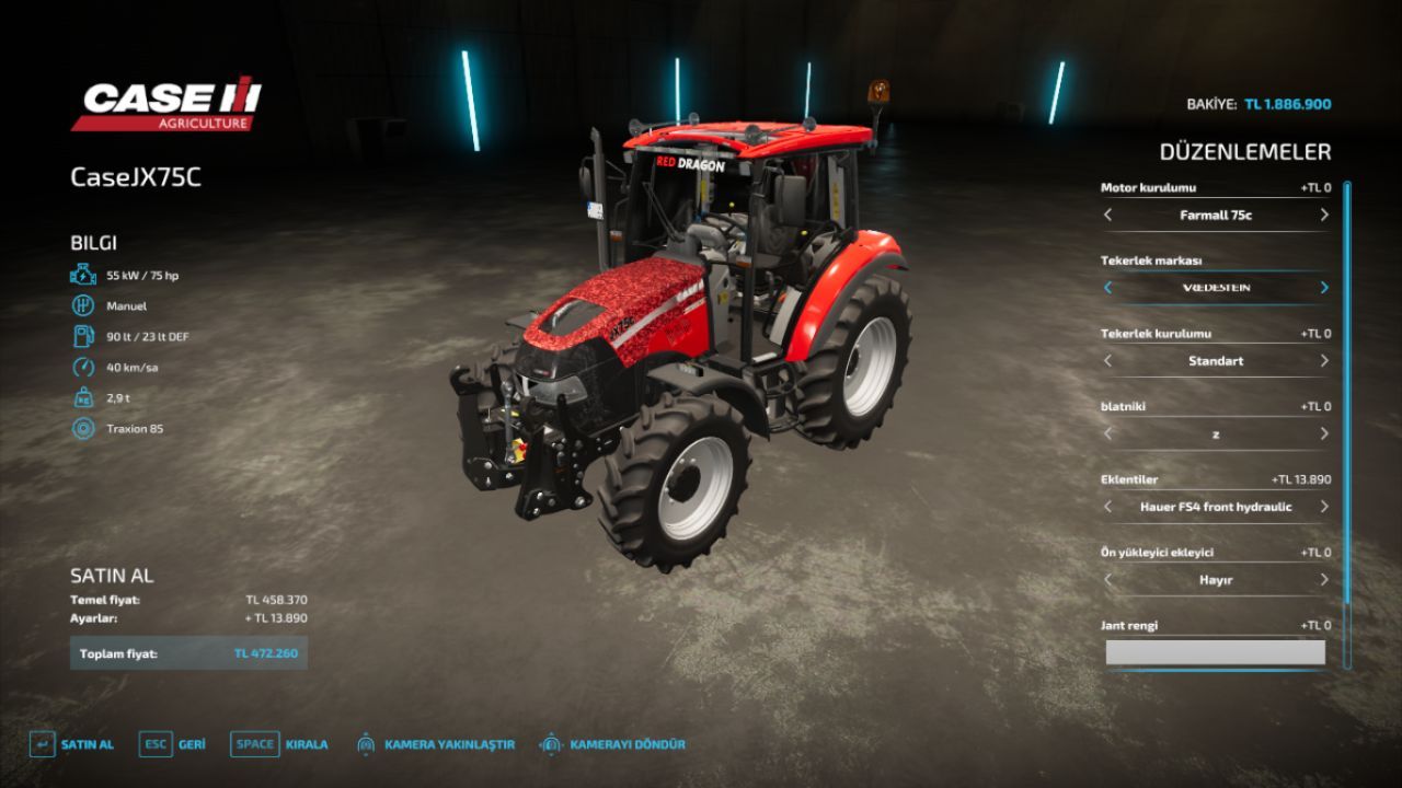Трактор Case IH Farmall 75C Edit для Farming Simulator 22