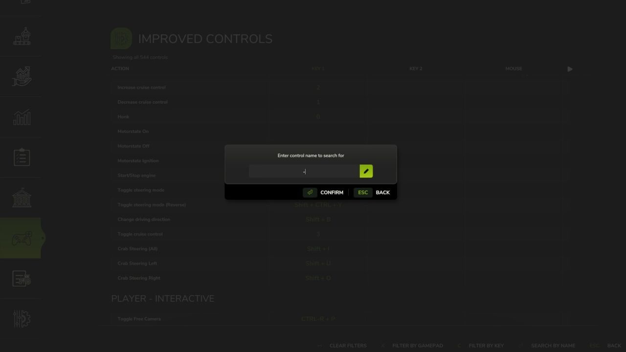 Script Improved Controls Menu for Farming Simulator 25