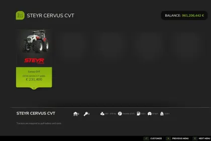 Traktor Steyr Cervus CVT do Farming Simulator 25 — 3
