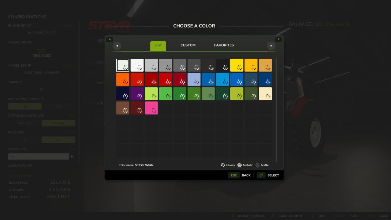 Traktor Steyr Cervus CVT do Farming Simulator 25